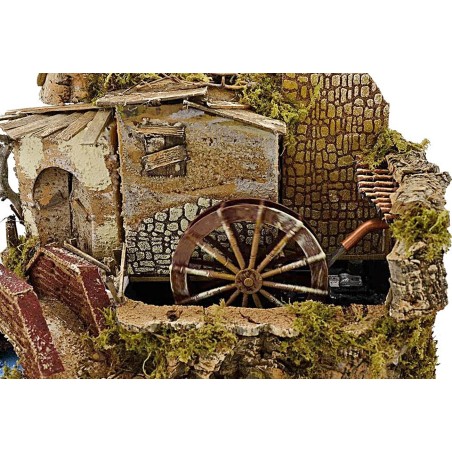 Water mill for working nativity scene cm 33x18x13 h.