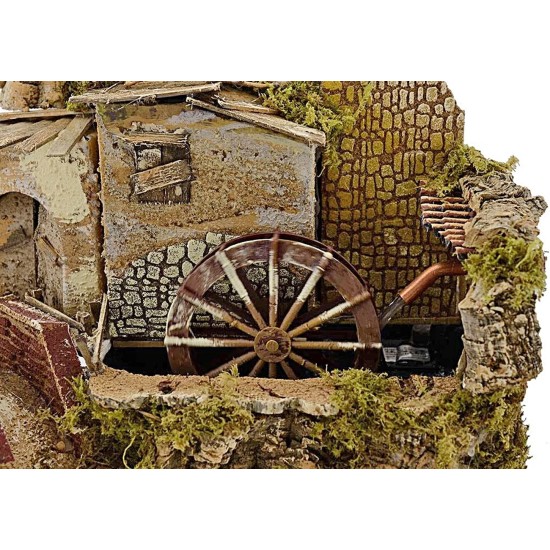 Water mill for working nativity scene cm 33x18x13 h.