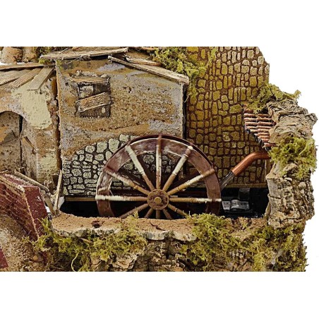 Water mill for working nativity scene cm 33x18x13 h.