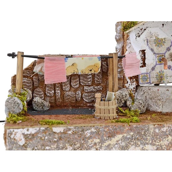 Lavadero con tendedero goteante funcional de 33x19x25,5 cm h.