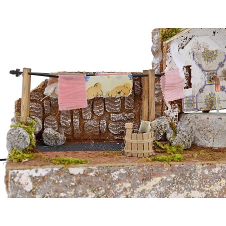 Lavadero con tendedero goteante funcional de 33x19x25,5 cm h
