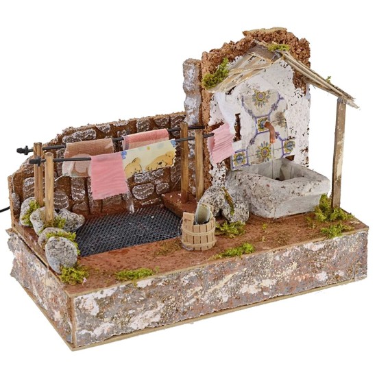 Lavadero con tendedero goteante funcional de 33x19x25,5 cm h