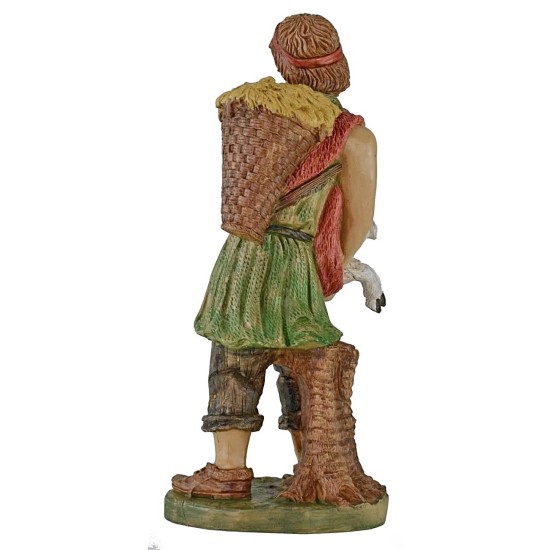 Shepherd with sheep and 30 cm pannier in Euromarchi PVC