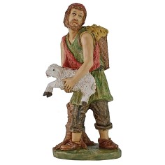 Pastore con pecora e gerla 30 cm in pvc Euromarchi Mondo Presepi