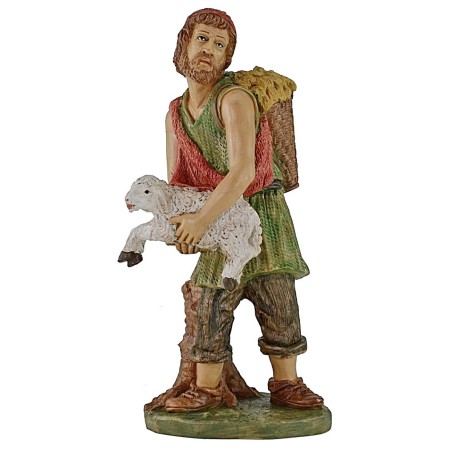 Shepherd with sheep and 30 cm pannier in Euromarchi PVC