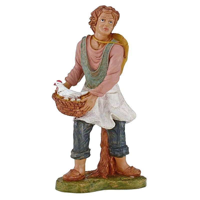 Farmer with hen and eggs 30 cm in pvc Euromarks