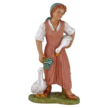Contadina con oche 30 cm in pvc Euromarchi Mondo Presepi