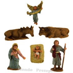 Natividad de 5 cm conjunto de 6 piezas Mundo Pesebres