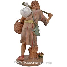 Pastore con cesta di funghi 30 cm Lux Euromarchi Mondo Presepi 2