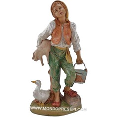 Contadino con animali e secchio 30 cm Lux Euromarchi Mondo