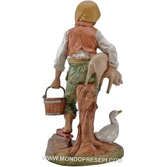 Contadino con animali e secchio 30 cm Lux Euromarchi Mondo 2