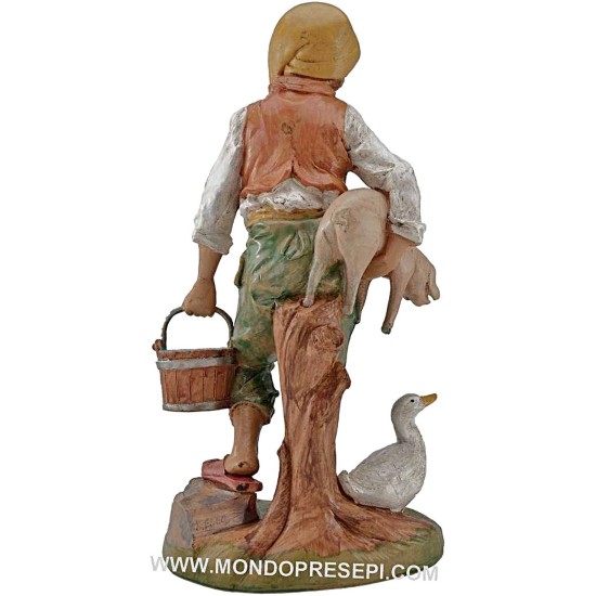 Farmer with animals and the bucket 30 cm Lux Euro