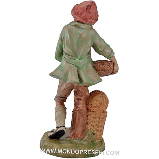 Pastor con cestas de pan 30 cm Lux Euromarchi Mundo Pesebre