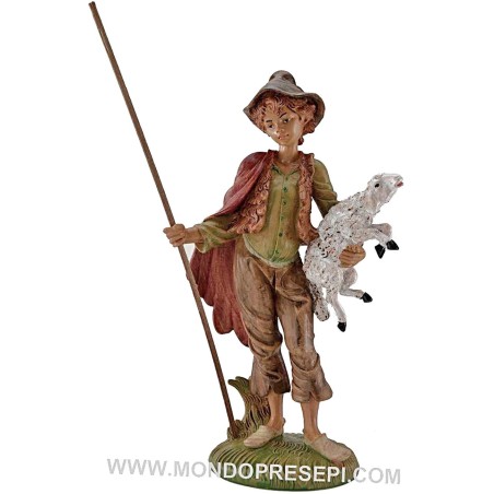 Shepherd with stick and sheep, 30 cm, Lux Euro