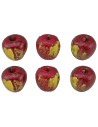 Set of 6 ripe red apples