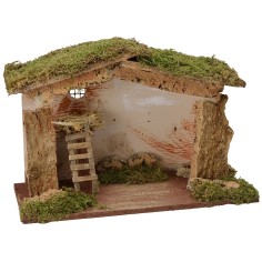 Cabaña con escalera y granero de 42x19x28 cm de altura, cabaña 2