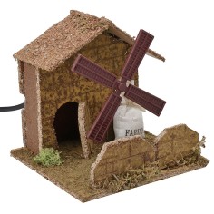 Working windmill cm 15x15x14,5 h altezza, corrente, statue