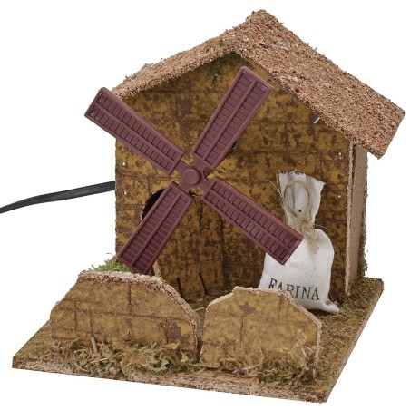 Molino de viento en funcionamiento de 15x15x14,5 cm de altura, viento