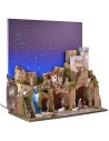 Presepe illuminato con cielo stellato a fibre ottiche completo