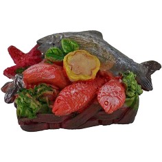 Cesto con pesce cm 3,5x2,5x2,5 h. presepe Mondo Presepi 2