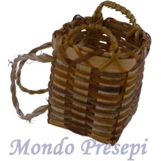 Cesta de mimbre de 3x3x4 cm h cestas en miniatura, pesebre, mimbre.