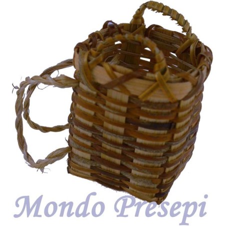 Cesta de mimbre de 3x3x4 cm h cestas en miniatura, pesebre, mimbre.