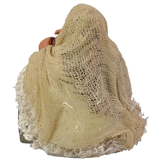 Ragazzo seduto con piffero serie 12 cm terracotta, piffero