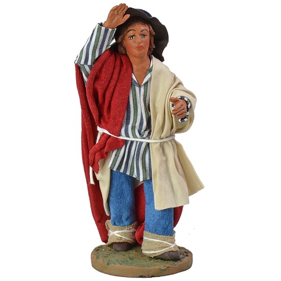 Shepherd looking at the horizon 12 cm height, horizon, hand