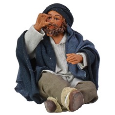 Seated vendor series 12 cm terracotta, fabric, vendor