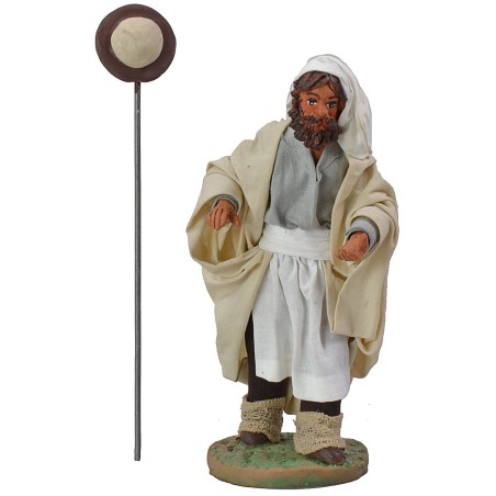 Panadero 12 cm de altura, tela, base, terracota, mano