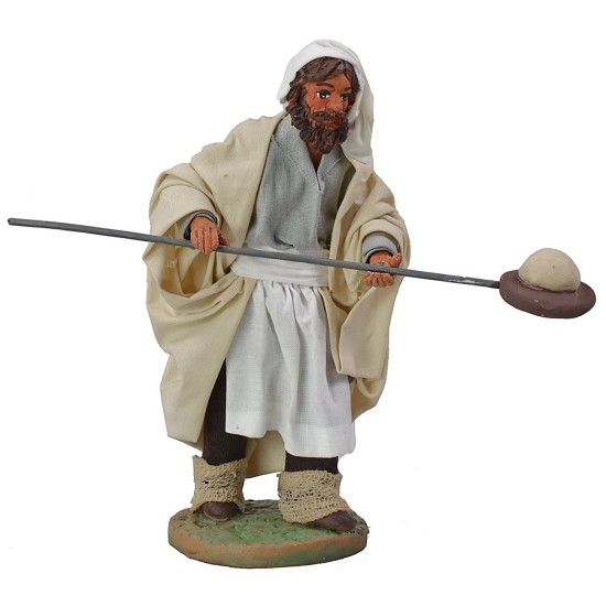 Baker 12 cm height, fabric, base, terracotta, hand