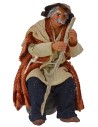 Viejo sentado con bastón serie 12 cm Lux