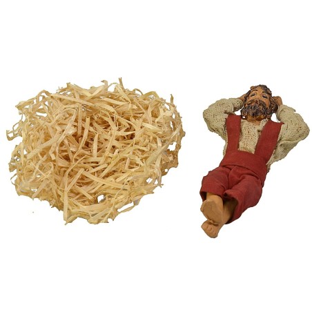 Sleeping on straw series 12 cm terracotta, straw, series