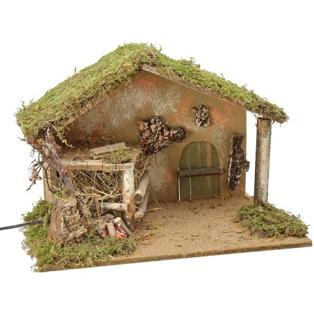 Capanna con fuoco funzionante cm 42x24x28 h altezza, fuoco