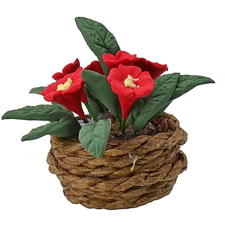 Cesto con fiori cm 2,8 h. fiori, cesto, singolo, assortiti