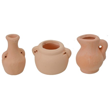 Conjunto de 6 ánforas surtidas de 2-3,2 cm de altura surtidas, terracota