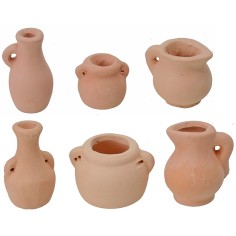 Conjunto de 6 ánforas surtidas de 2-3,2 cm de altura surtidas, terracota
