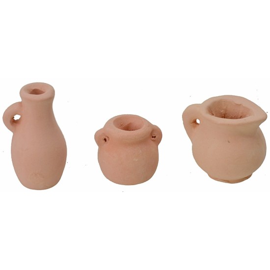 Set 6 anfore assortite cm 2-3,2 h assortite, terracotta