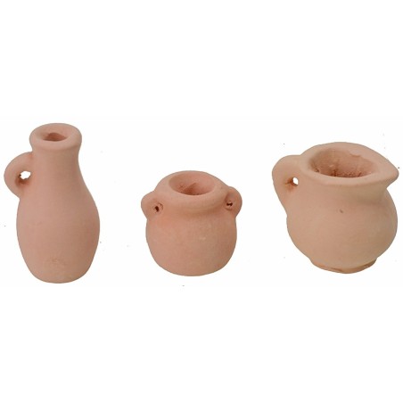 Set 6 anfore assortite cm 2-3,2 h assortite, terracotta