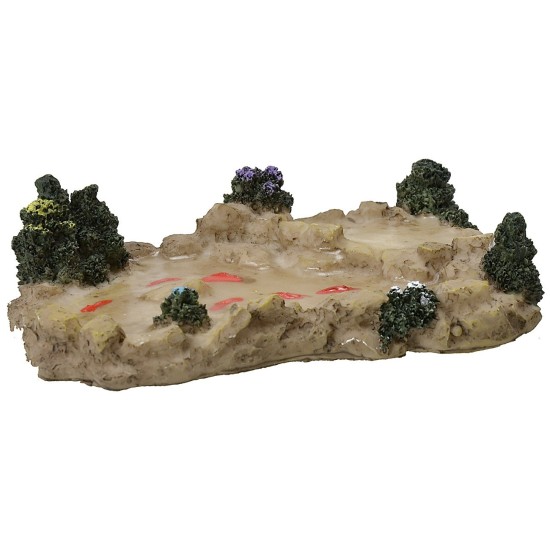 Laghetto in resina con pesci rossi cm 11x7,5x3 h resina, rossi