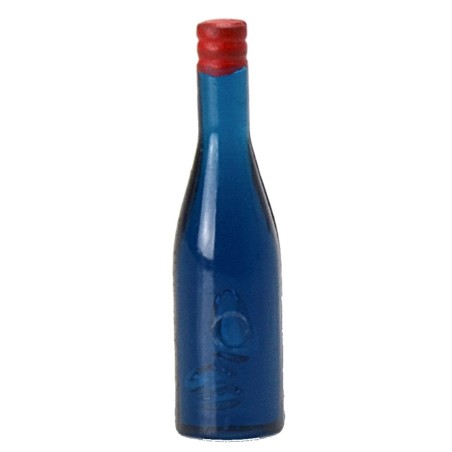 Juego de 4 botellas azules de 3,6 cm de altura, estatuas, altura, plástico.