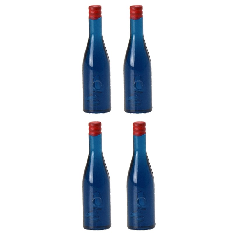 Set 4 bottiglie blu cm 3,6 h Mondo Presepi