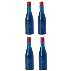 Set 4 bottiglie blu cm 3,6 h statue, altezza, plastica 2