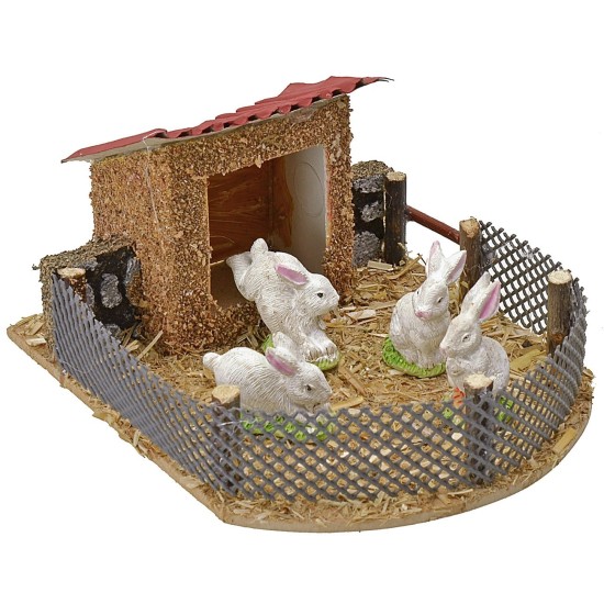 Recinto para animales cm 11x14x6,5 h altura, animales, estatuas