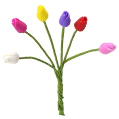 Set di 6 tulipani in vari colori 6 cm mazzo di fiori, rose