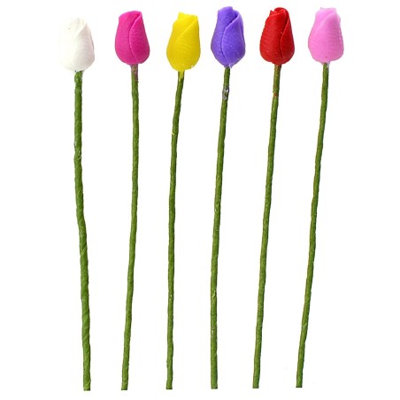 Set di 6 tulipani in vari colori 6 cm mazzo di fiori, rose