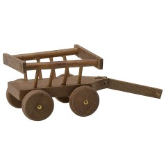 Carrito de madera 11,5x4,5x4 h madera, estatuas, altura