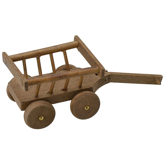 Carretto in legno 11,5x4,5x4 h legno, statue, altezza