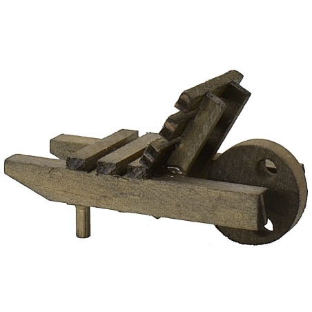 Carriola in legno cm 5x2,3x2,5 h