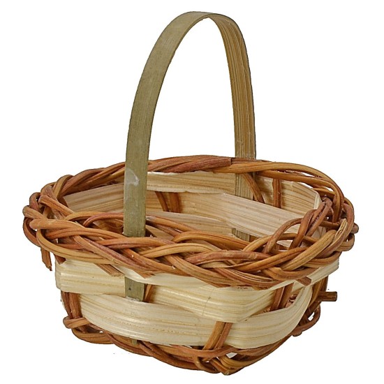 Cesta bicolor de mimbre cm 5x4x5 h cesta, altura, mimbre